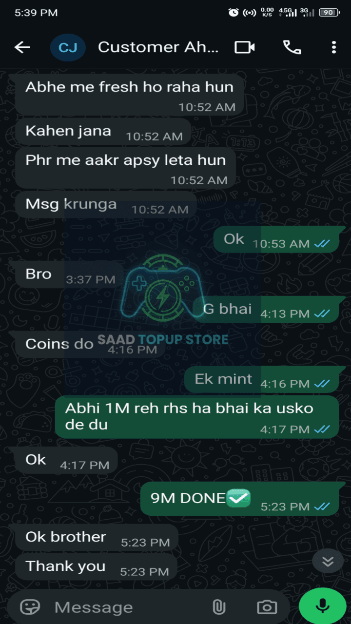 WhatsApp review from Salman Butt — trusted gaming store Pakistan online Netflix PUBG UC