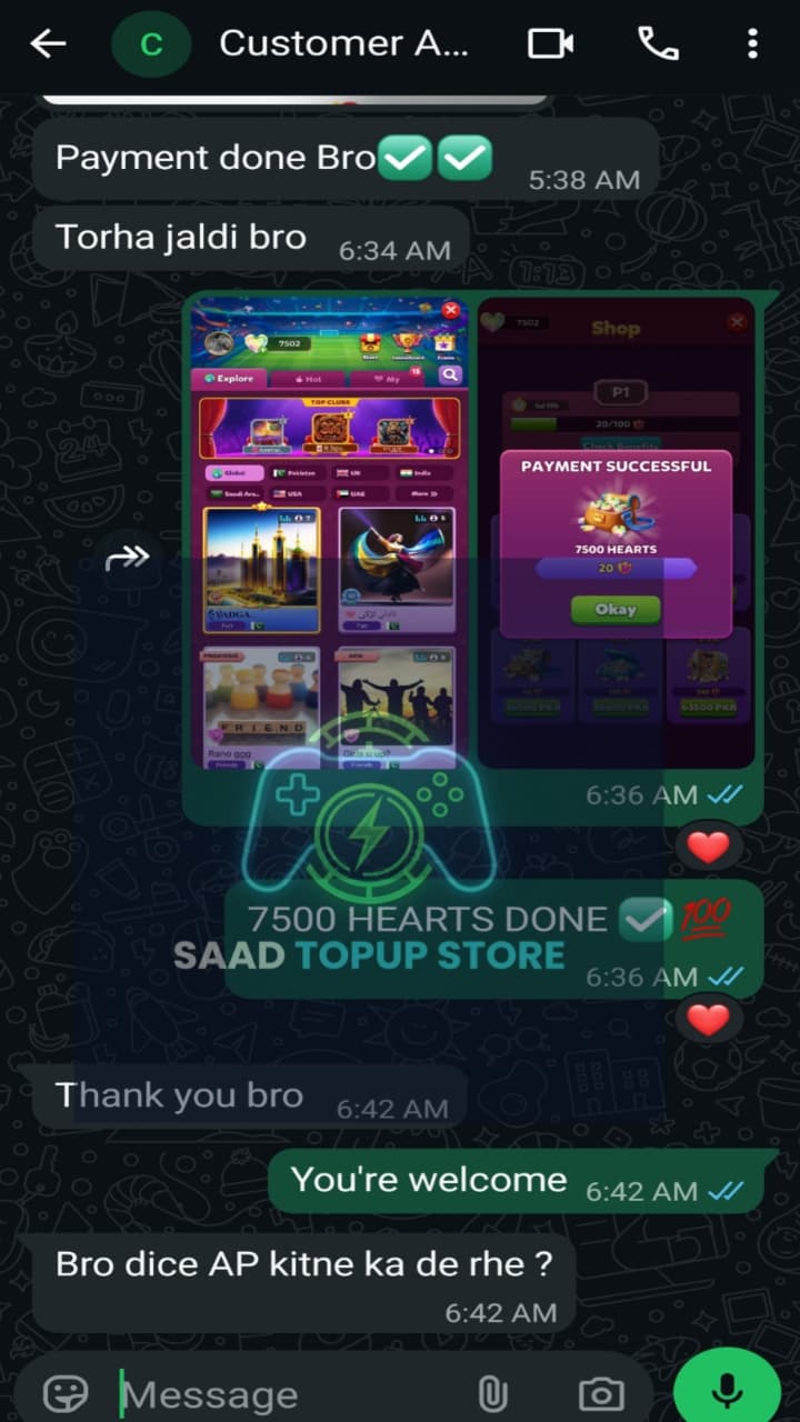 WhatsApp review from Usman Ghani — buy 8 Ball Pool coins Pakistan instant delivery cheapest price