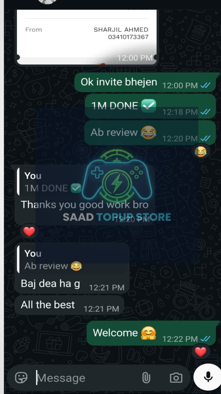 WhatsApp review from Bilal Riaz — cheap Ludo Star gems Pakistan trusted seller fast delivery